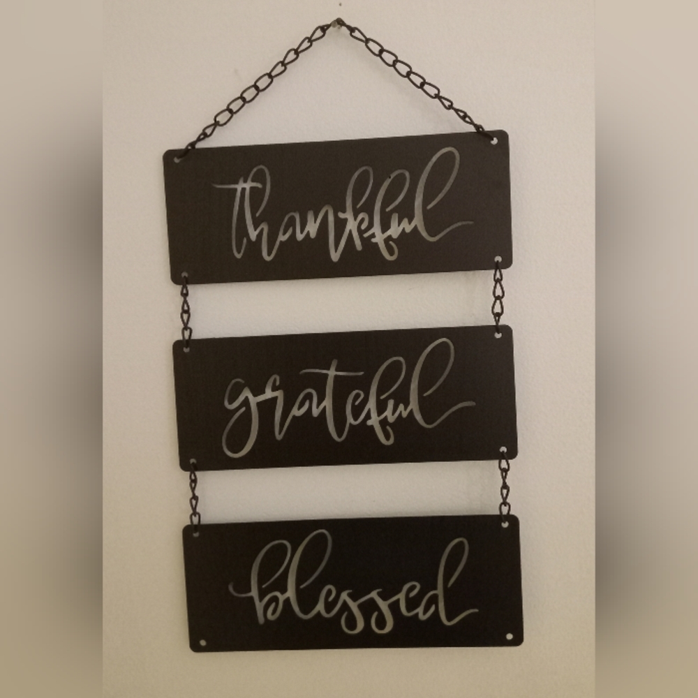 3-Tiered Black Metal Sign